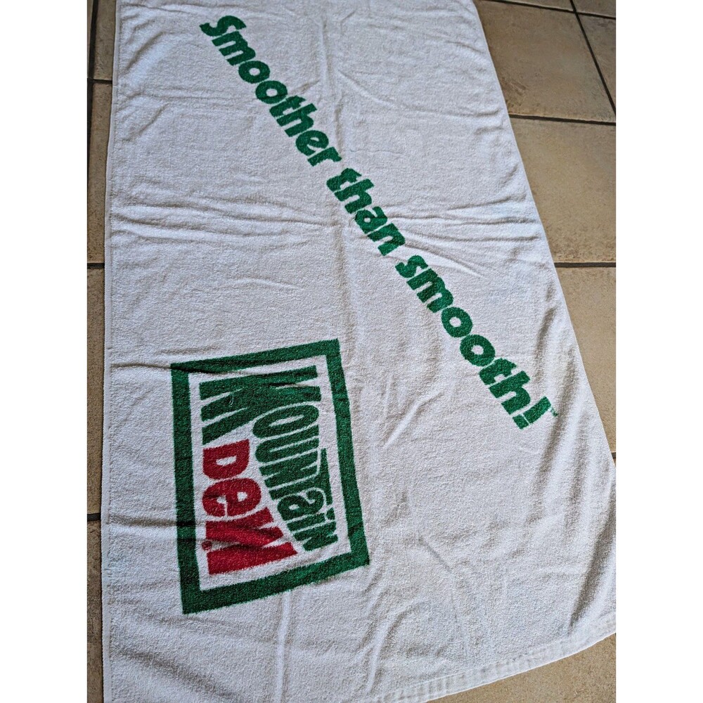 Mountain Dew Promotional Towel "Smoother than Smooth!" 90s Soda Pop 28"x54"